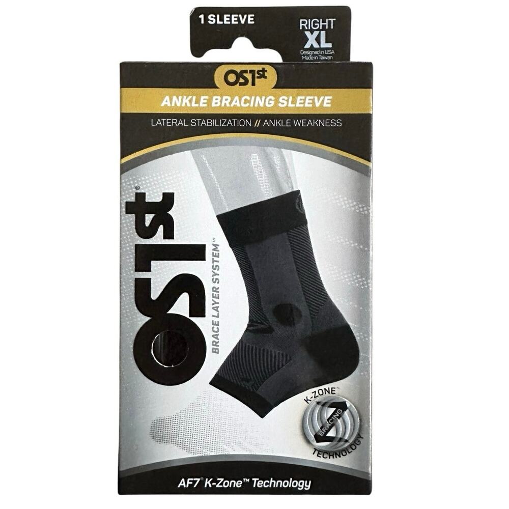 NEW OS1st AF7 Ankle Bracing Compression Sleeve Right Foot Size XL Black
